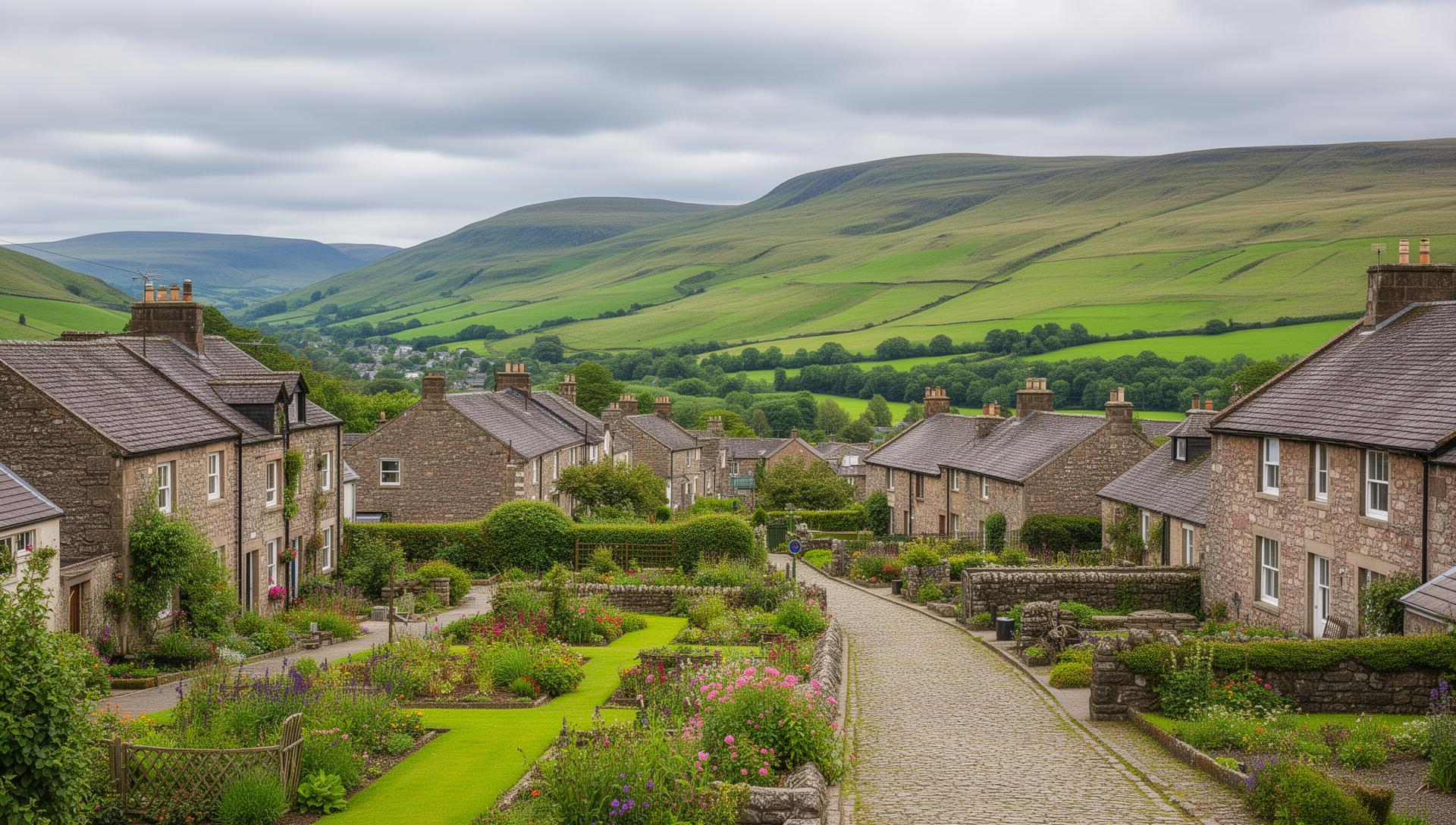 Village homes and gardens in the Irvine Valley, Darvel, East Ayrshire