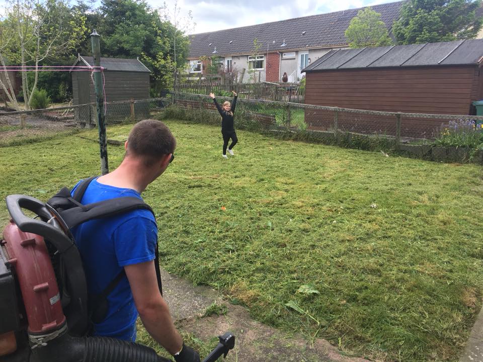 Block paving patio installation in an Ayrshire property