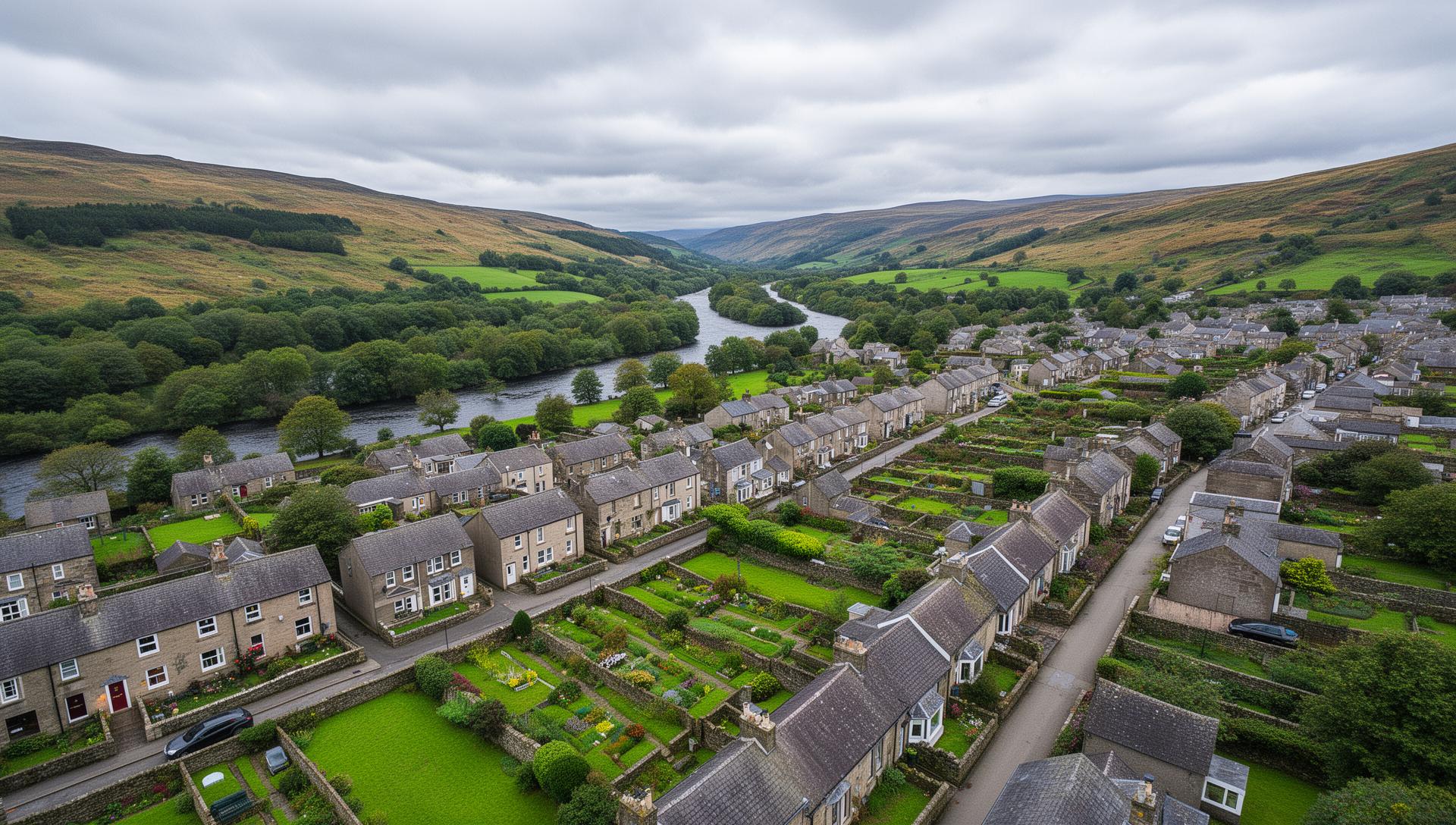 Residential gardens and homes in Newmilns, East Ayrshire