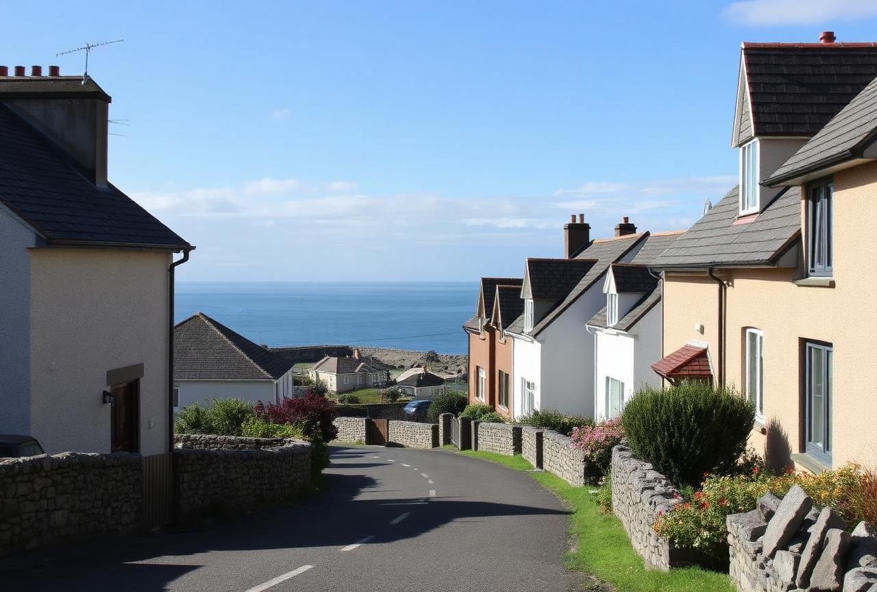 Coastal village homes and gardens in West Kilbride, North Ayrshire